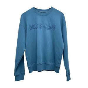 Lingua Franca Bake Club Vintage Blue Long Sleeve Sweatshirt Size Small